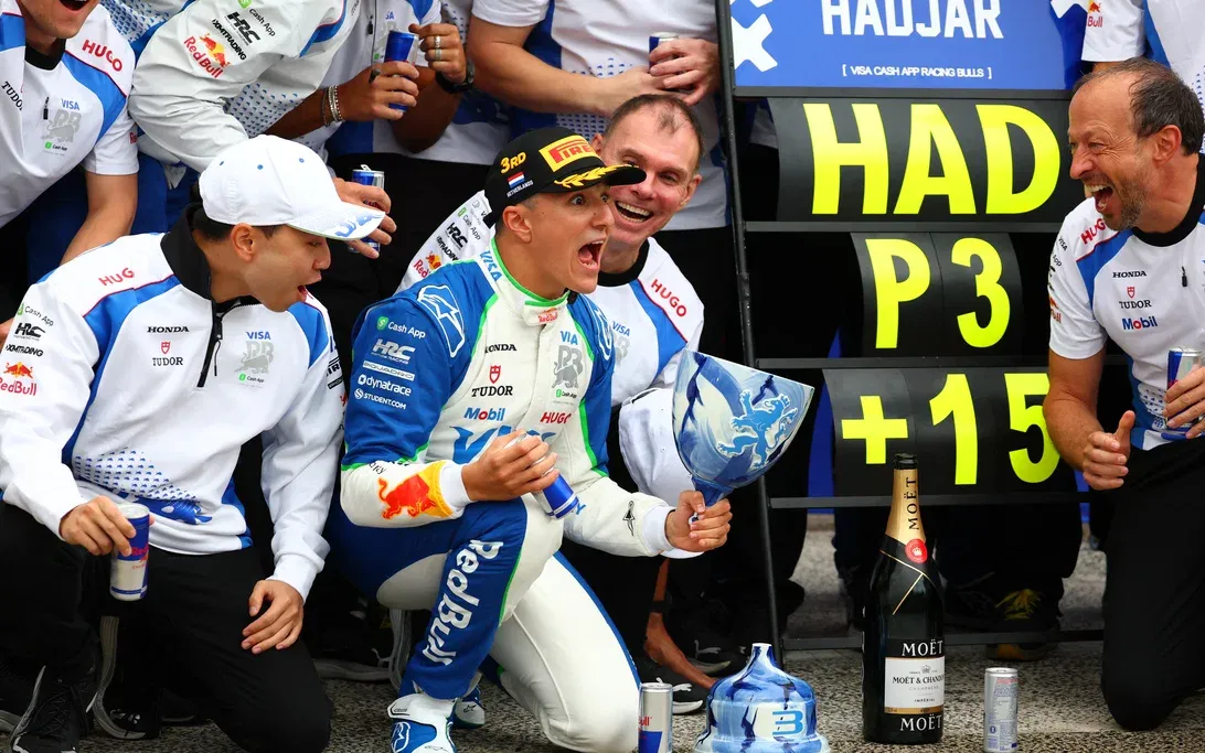 Hadjar's Special Dutch GP Helmet Pokes Fun at Broken Trophy
