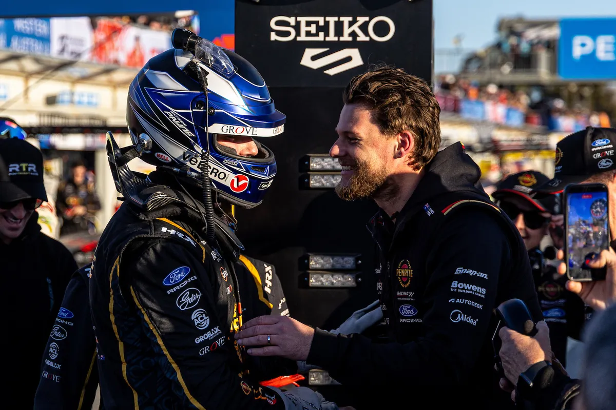Matt Payne and Brenton Grove in victory lane in Perth. Image: InSyde Media