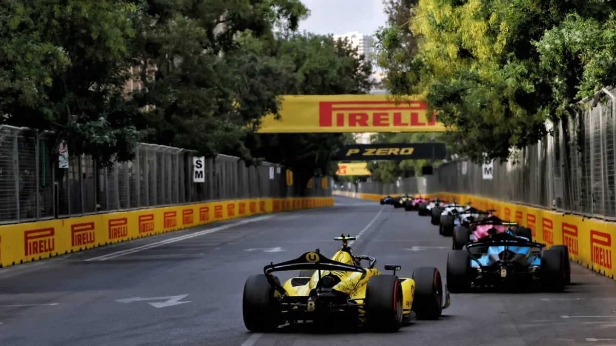 Alex Dunne Wins F2 Azerbaijan Feature Race 1, RODIN 1-2 Finish