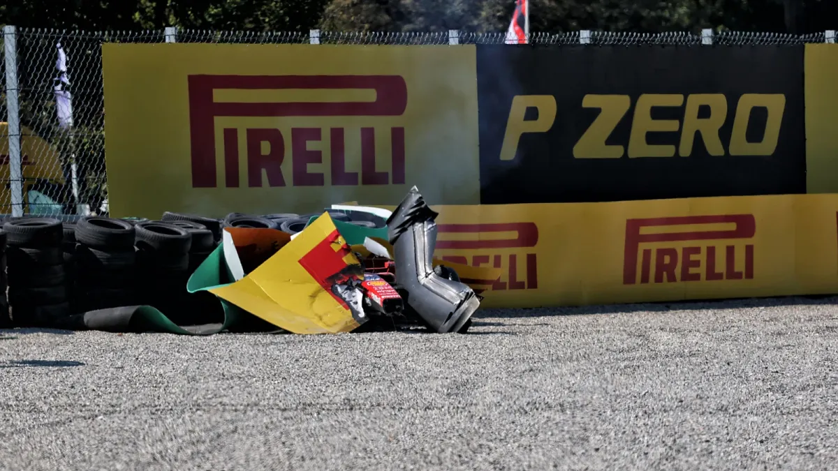 Charles Leclerc Out of Italian GP After Huge Crash Triggers Red Flag
