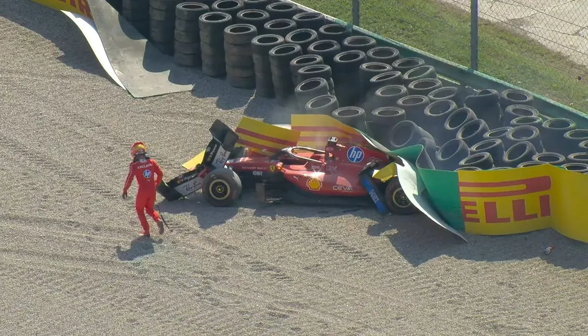 Ferrari Crisis at Monza: Leclerc Crashes Out, Tifosi in Tears