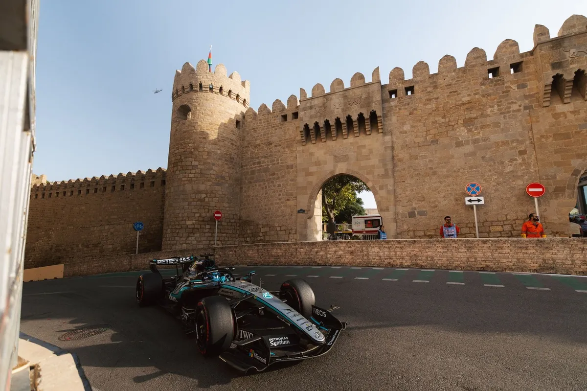 Russell Takes F1 Azerbaijan Pole as Antonelli Crashes in Q1