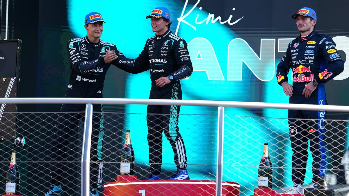 George Russell shrugs off boos on Monza podium after Italian GP