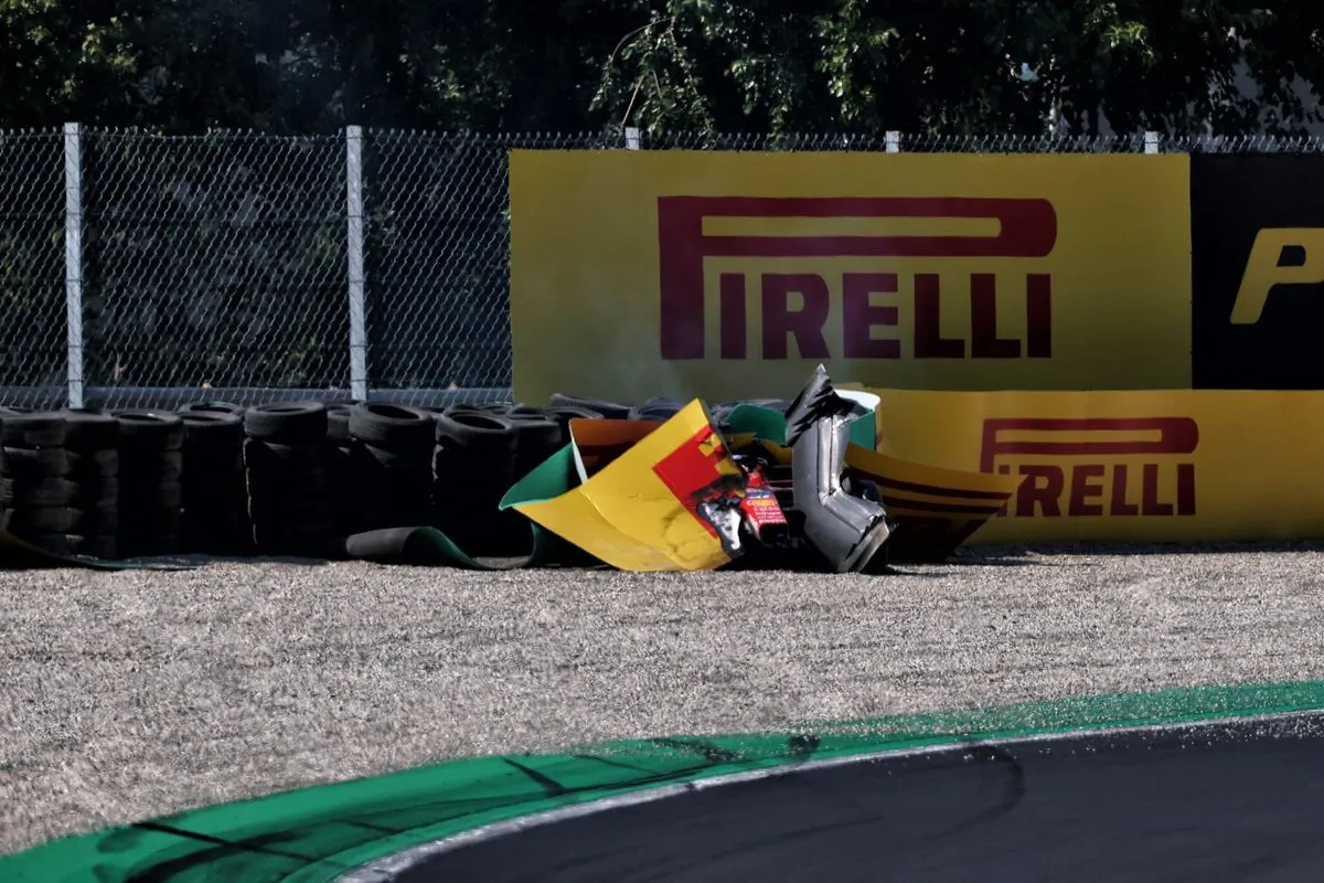 Ferrari Crisis at Monza: Leclerc Hits Wall Hard, Italian GP Halted