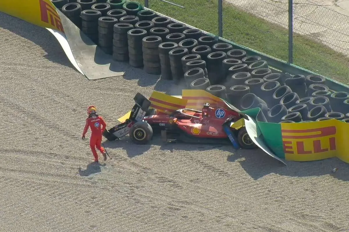 Leclerc's Monza Nightmare: Crash at Parabolica Ends Hopes