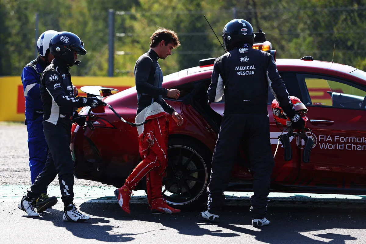 Sainz on Leclerc's Monza Crash: Glad He Walked Away Unhurt