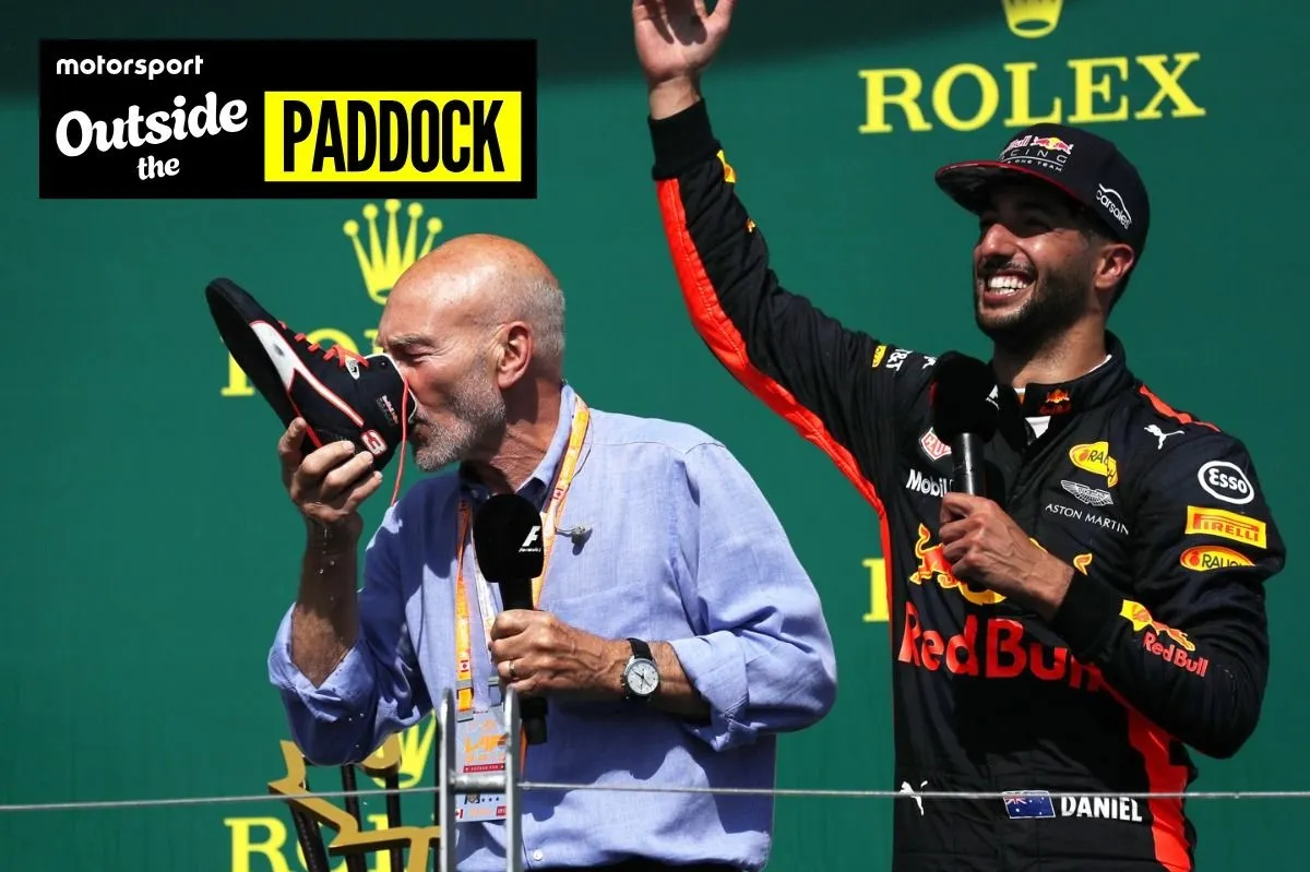 Remembering Sir Patrick Stewart and His Iconic 2017 F1 Shoey Moment