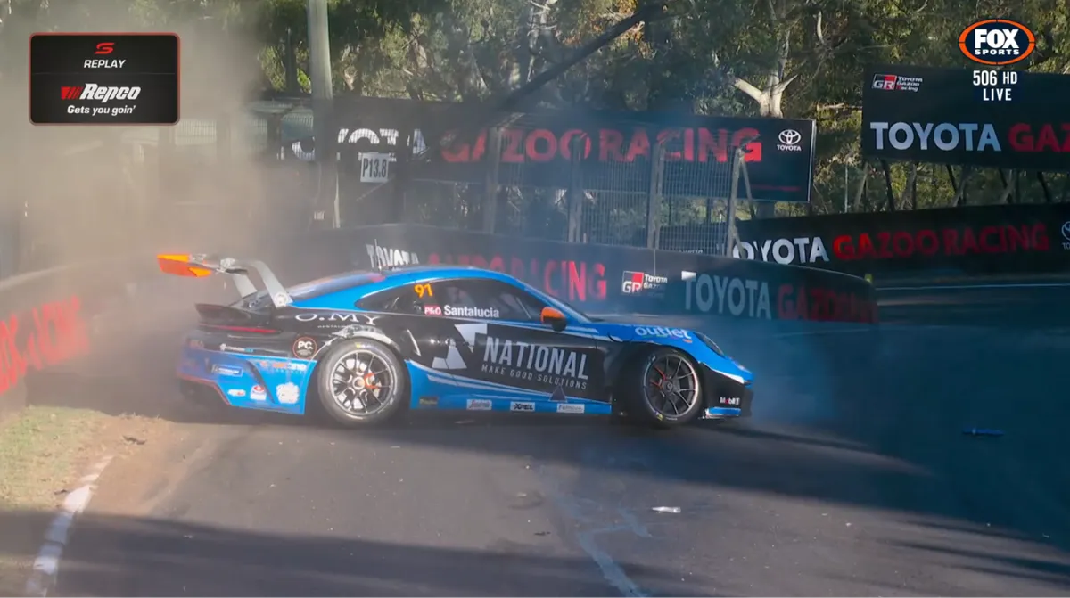 Santalucia Secures Bathurst Porsche Pole Despite Massive Shunt
