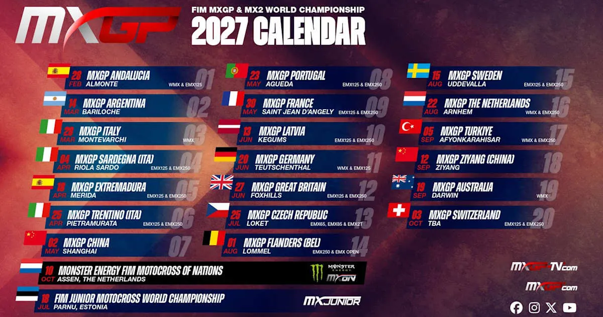 Bocoran Kalender MXGP 2027: Portugal Bertahan, Spanyol Tambah Seri Baru